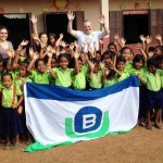 Berge Bulk staff with the students of CamKids School in Kampong Speu, Cambodia
